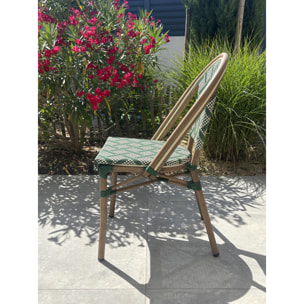 BISTRO - Fauteuil de jardin empilable en aluminium - vert
