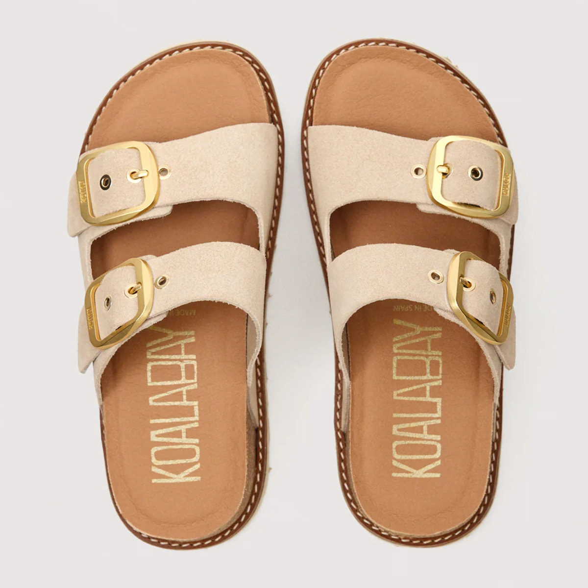 Sandalia Bio Piel Arena con Cuña - Sintran