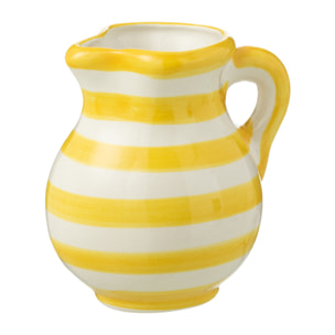 J-Line cruche Granada Stripes - céramique - blanc/jaune - small