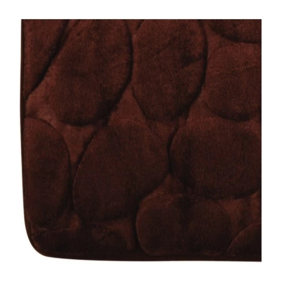 Tapis de bain Microfibre PEBBLE Marron Chocolat MSV