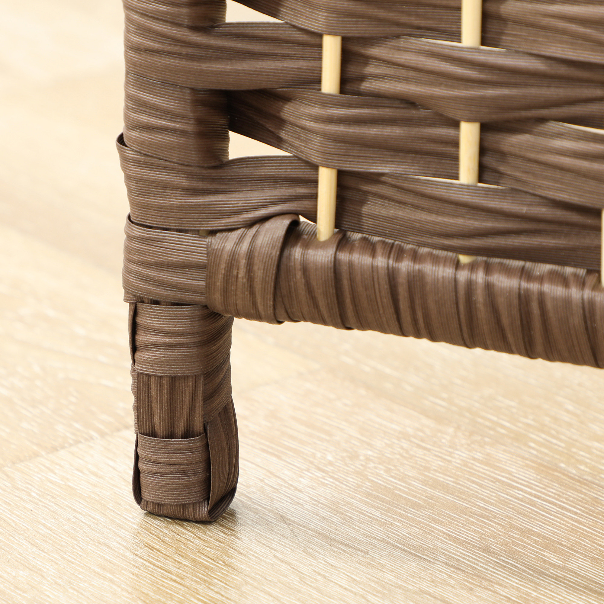 Paravent intérieur en bois 4 panneaux 180 x 180 cm séparateur de pièce pliable bois marron