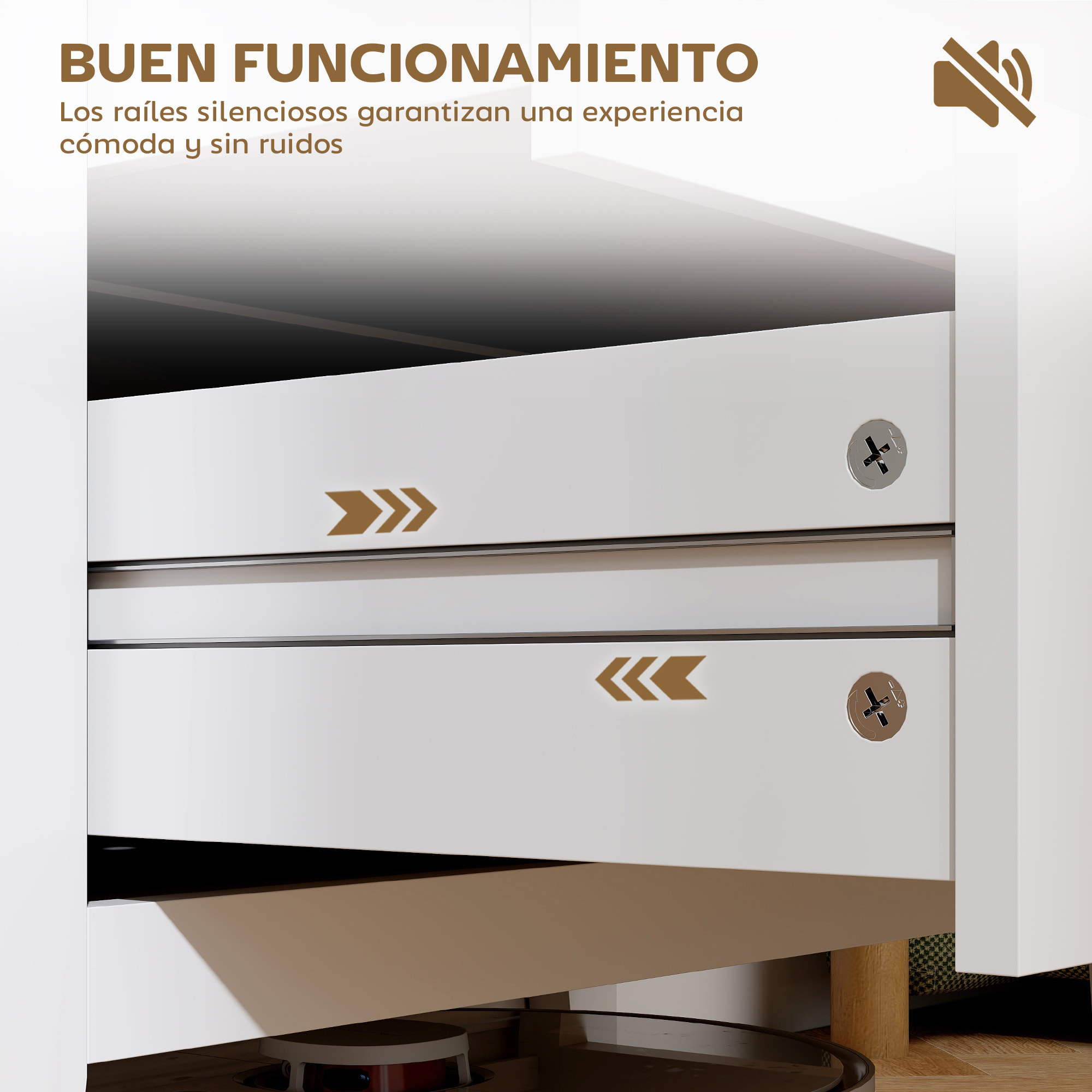 Cómoda de 3 Cajones Cómoda para Dormitorio con Tiradores de PU Cajonera para Salón Pasillo 80x40x78,5 cm Blanco