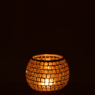 J-Line photophore Mosaiques Rond - verre - orange - large