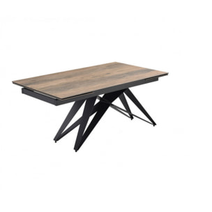 Table extensible en céramique finition bois L160/240cm - 9 piètements - UNIK