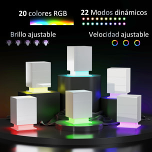 Mesita de Noche con Tira de Luz LED Multicolor Variable Mesa Auxiliar con 3 Cajones Estilo Moderno Mesilla de Noche para Dormitorio Salón 40x35x60 cm Blanco Brillo