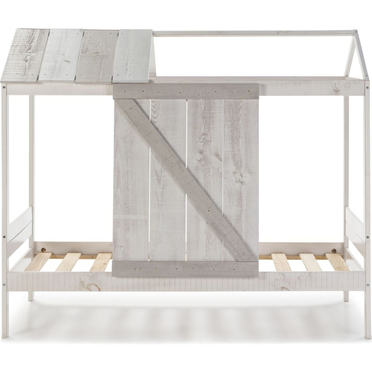 Lit cabane enfant rustique en bois - ALBAN