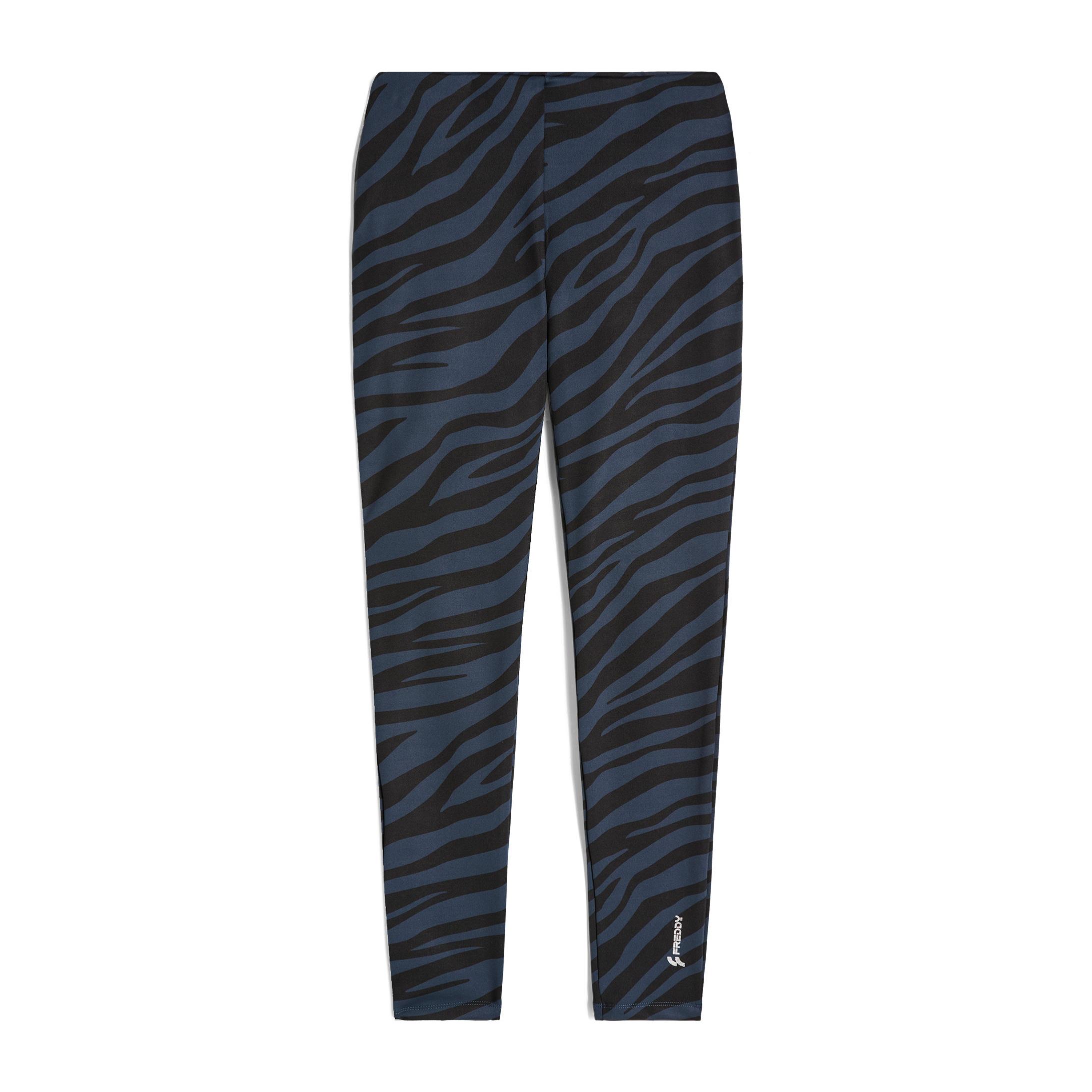 Leggings in jersey stretch stampa zebrata in tono