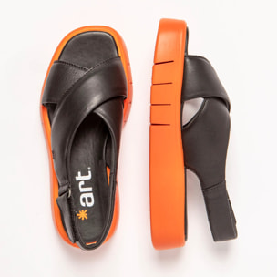 Sandalias 1855 NAPPA BLACK-ORANGE/ MALAGA color Black-orange