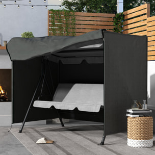 Funda Balancín Jardín Funda Columpio Jardín Exterior Cubierta de Columpio con 2 Cremalleras Impermeable 205x124x164 cm Gris Oscuro