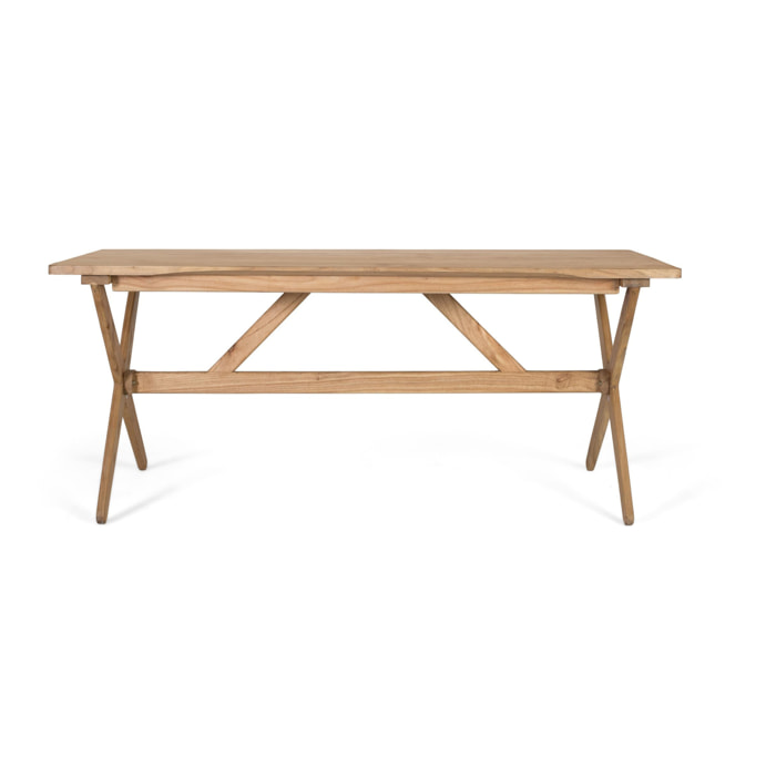 Mesas de Comedor de Madera de Mindi 180 Cm Estilo Nórdico Natural