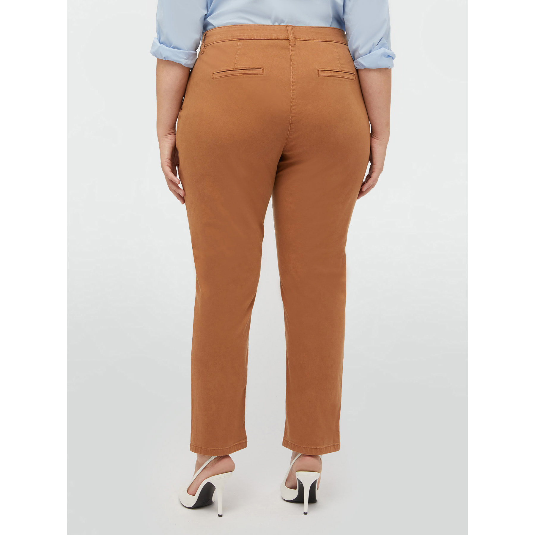 Fiorella Rubino - Pantalones chinos de algodón y TENCEL™ - Marrón