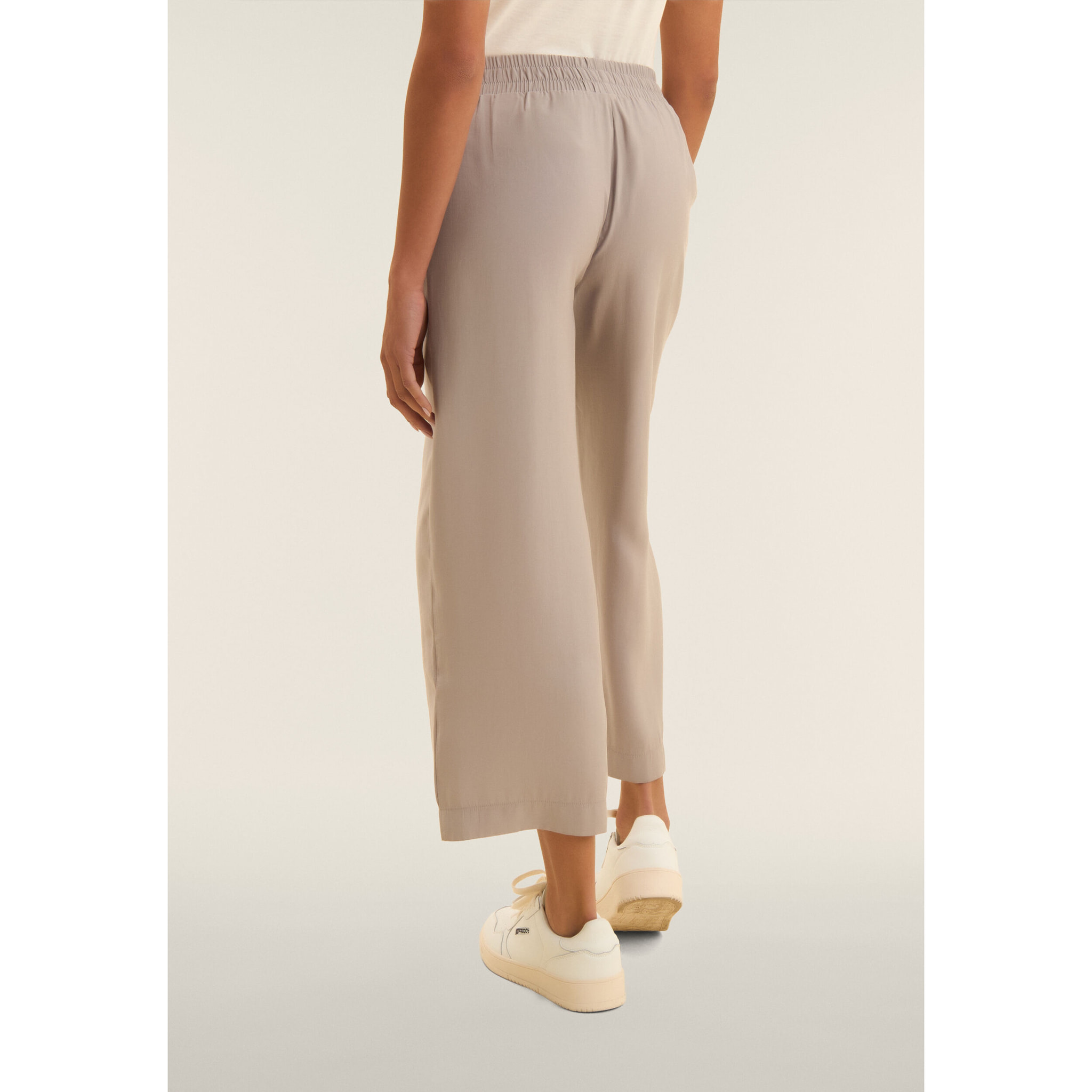 Pantaloni Sportivi Cropped con gamba Wide Leg e strass