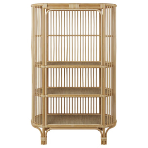 Bibliothèque en rotin naturel avec étagères - Marthe