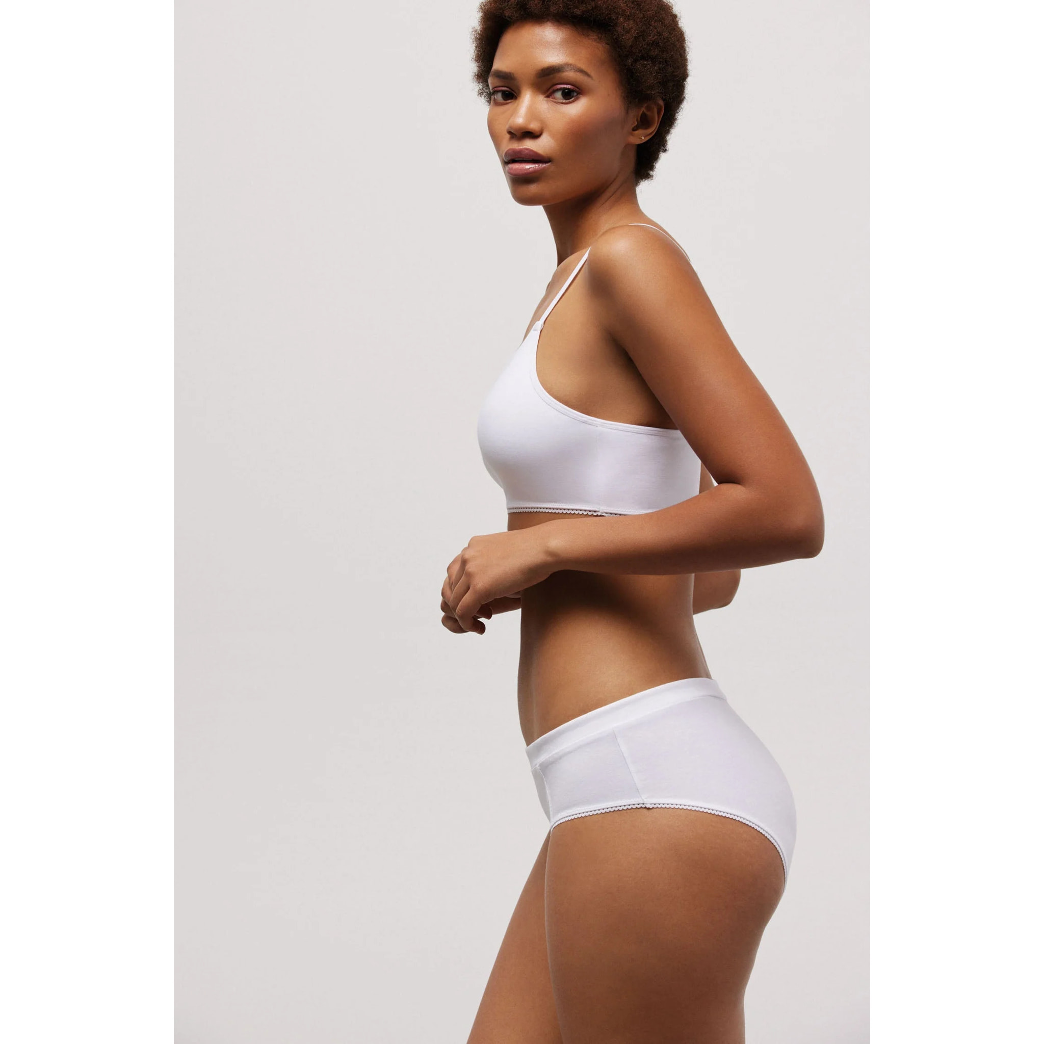 Reggiseno senza ferretto e senza imbottitura in cotone biologico bianco