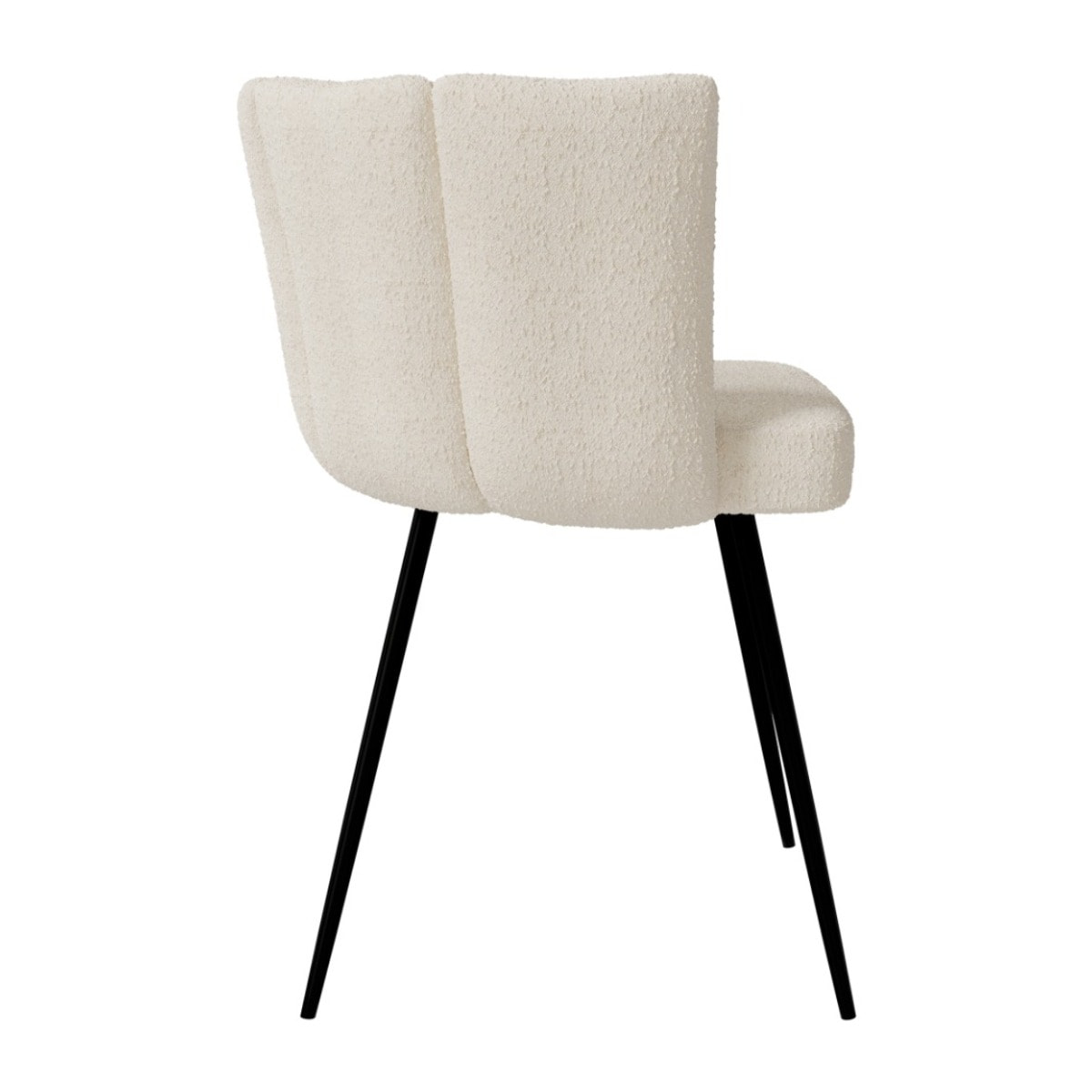 Lot de 2 chaises en tissu bouclé beige et pieds en métal - Cosette