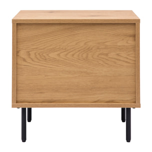 Table de chevet avec rangements 2 tiroirs finition bois clair chêne ARAGON