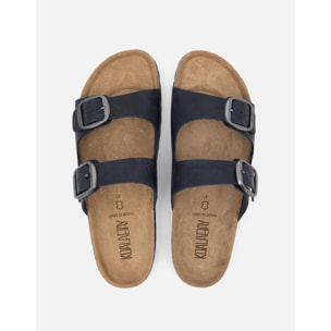 Sandalia Bio Piel Azul Marino - Cherokee