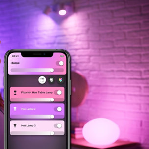 Lampe connectée PHILIPS W&C FLOURISH 9.5W Blanc