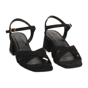 Sandalias negras tacón 5,5 cm