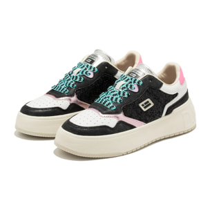 Zapatillas Deportivas Mujer  Court Basic Glitter Negras