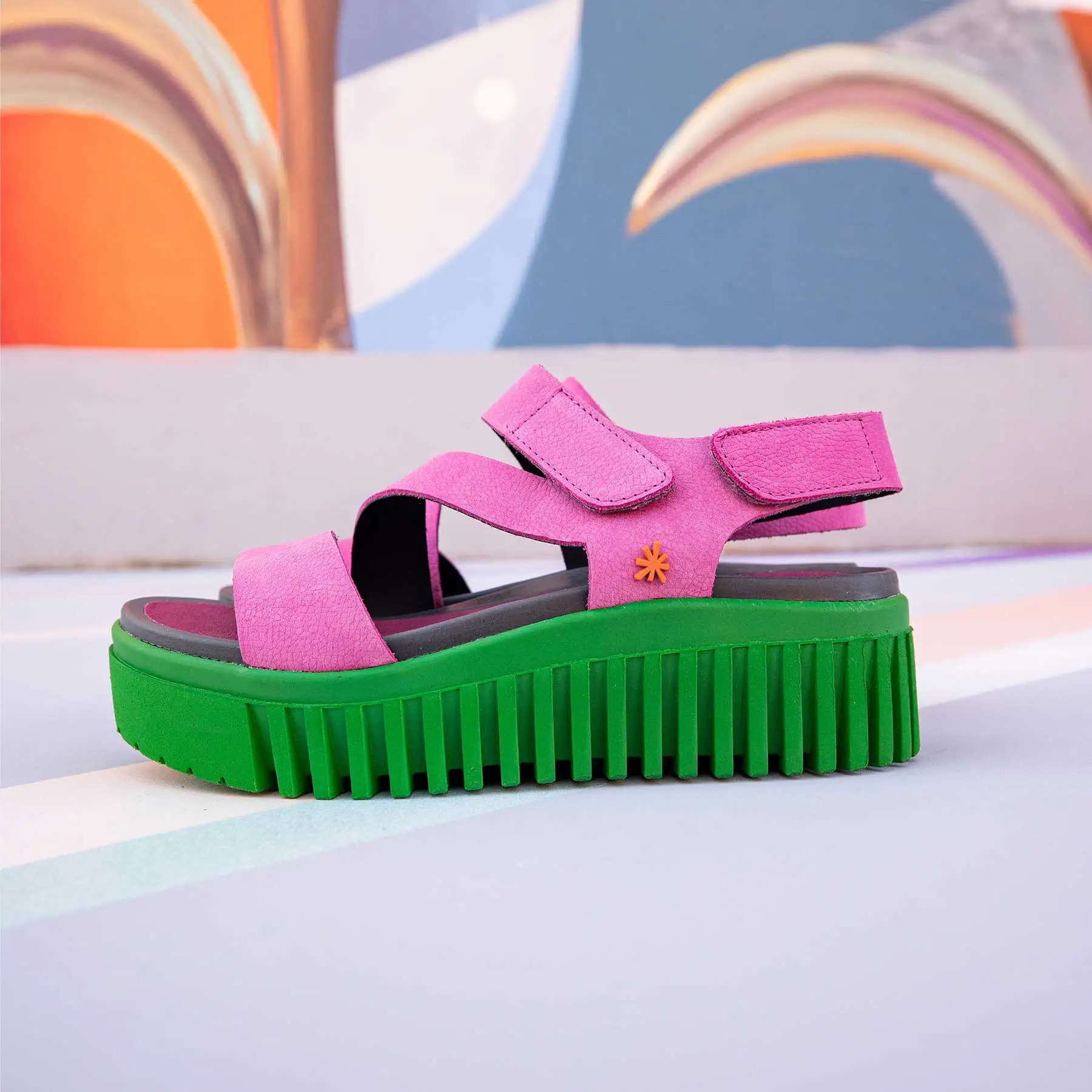 Sandalia de cuña 1573 NOBUCK PINK/BRIGHTON color Pink