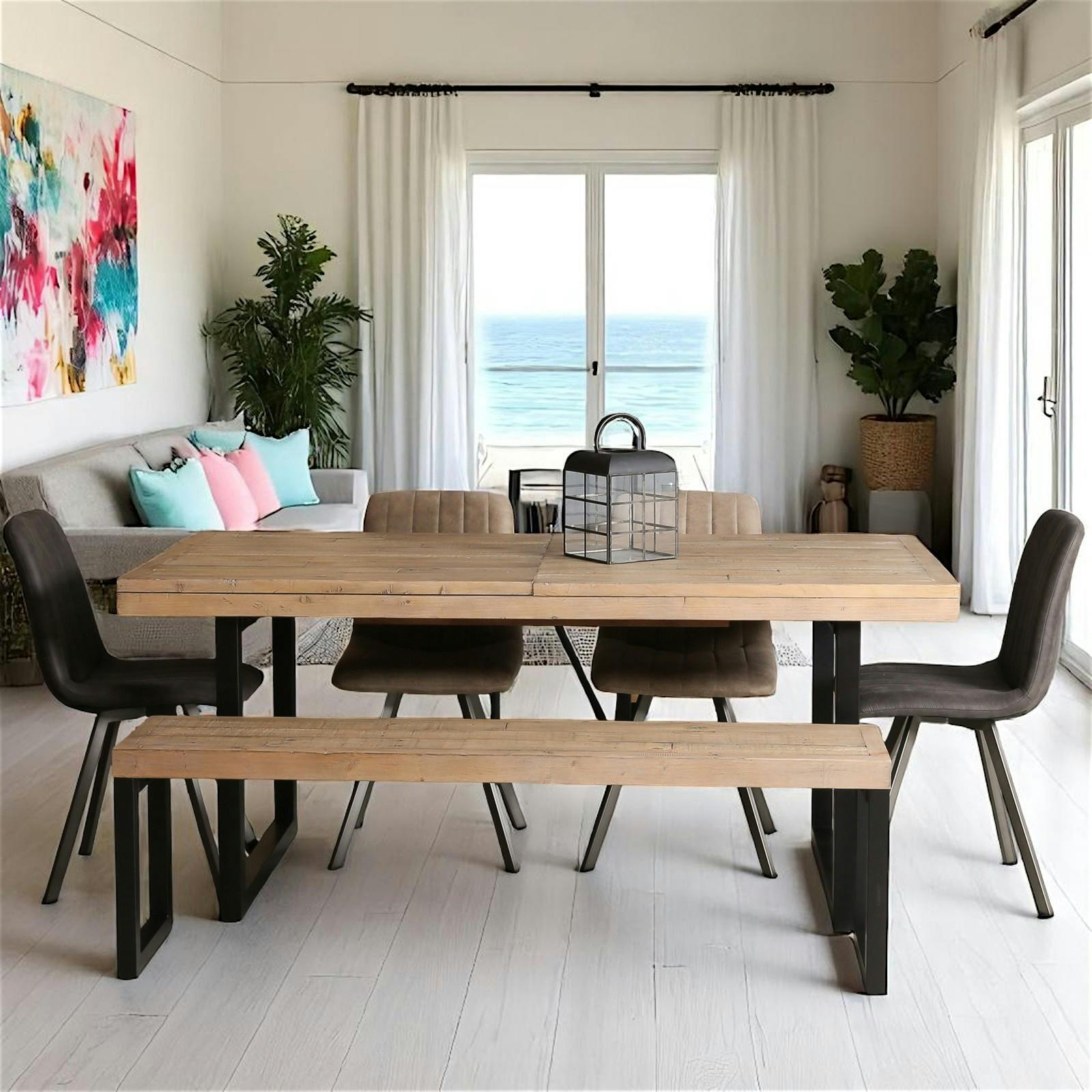 Table extensible 180/240 bois recyclé AUCKLAND