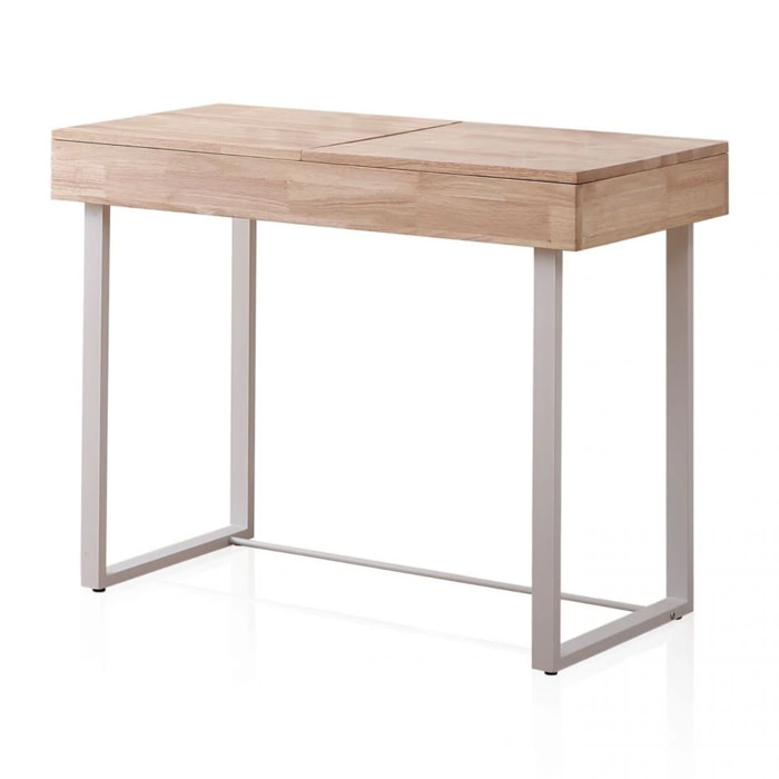 Tocador con espejo Pretty Roble salvaje - Blanco