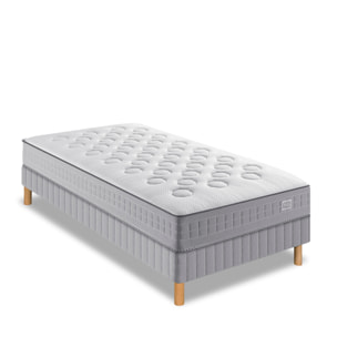 Ensemble INITIAL matelas H23 ressort ensachés, ferme, sommier