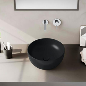 Lavabo double vasque à poser VITRA Outline, rond - noir mat Haut de gamme