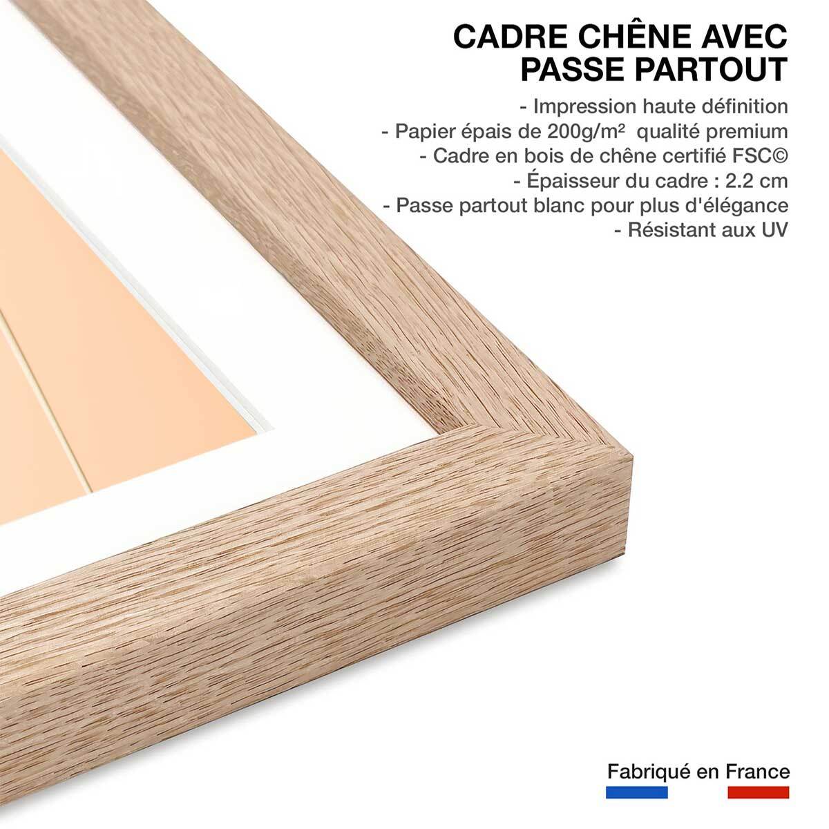 Affiche  scandi pampa Affiche + cadre en bois - Chêne