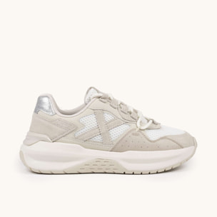 Zapatilla de Diseño Futurista en Gris y Rosa con Silueta Dinámica MUNICH NEXA WMN 24