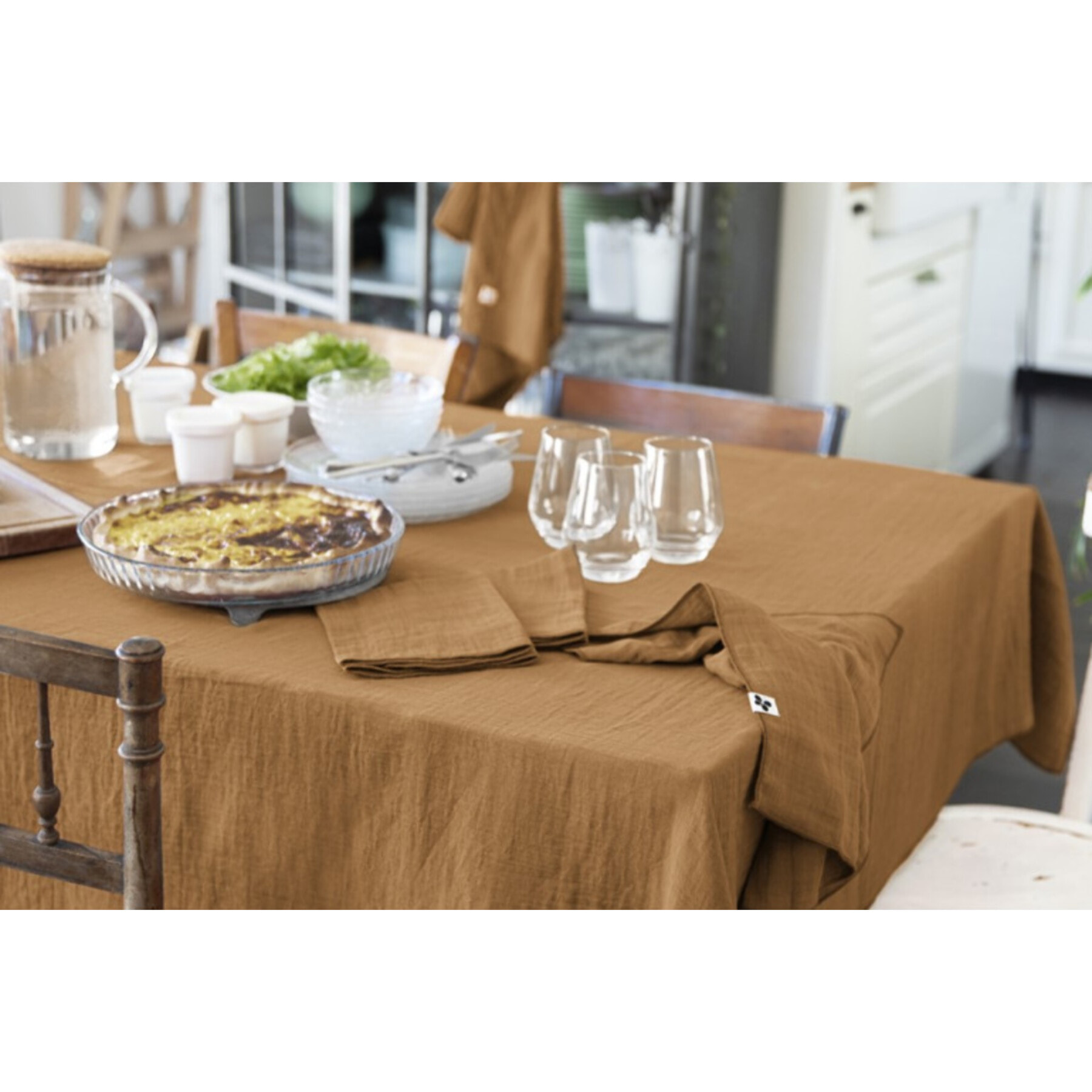 Lot de 3 serviettes 40x40 cm en gaze de coton - 10 coloris - GAIA
