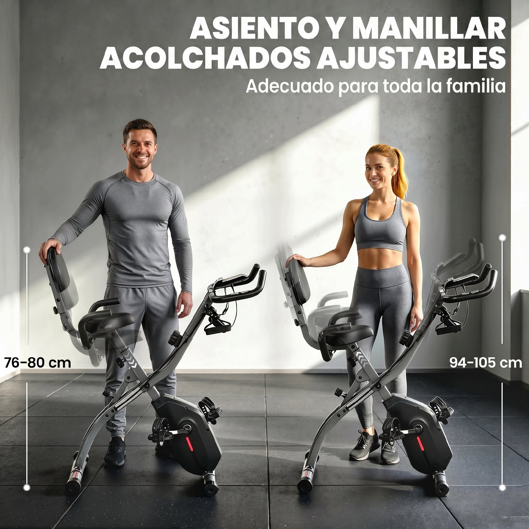 Bicicleta Estática Plegable 3 en 1 con Respaldo y 8 Niveles Resistencia Magnética Bicicleta Estática Casa Ajustable con Bluetooth Monitor LCD Volante Bandas Sensor Pulso Soporte Móvil Negro