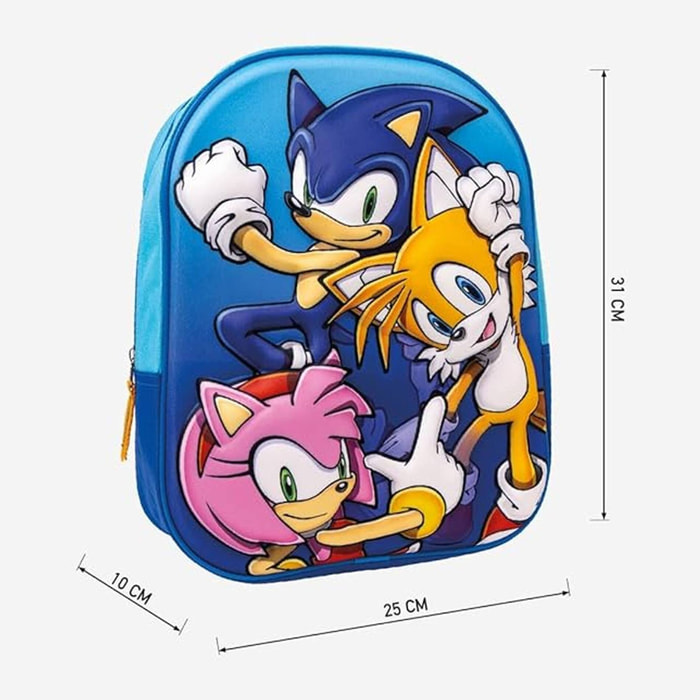 Mochila infantil 3d sonic