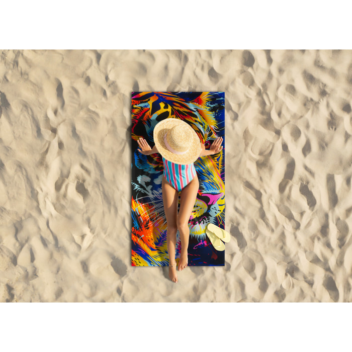 Telo Mare Grande 100x180 Spugna Maui Tigre D20