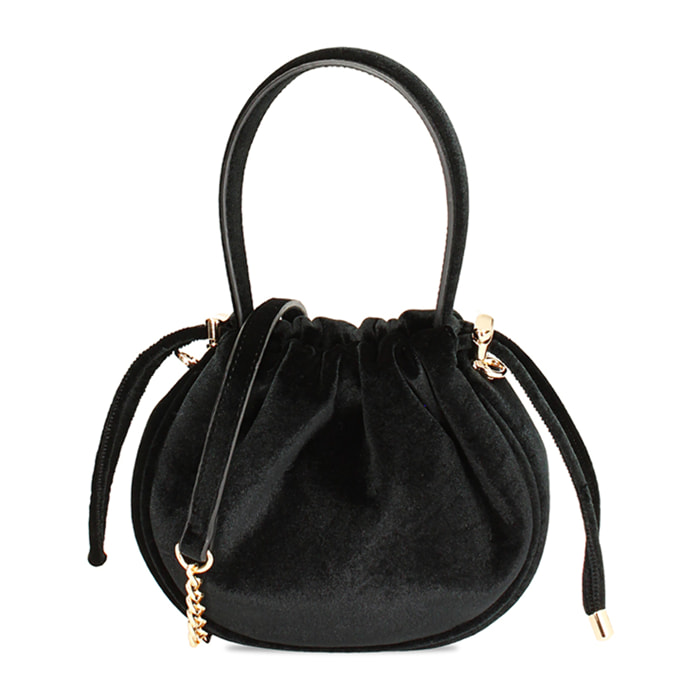 Mini bag nera in velluto