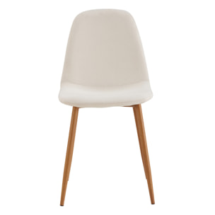 Chaise Poesie Pieds Metal Imitation Bois - Lot de 4