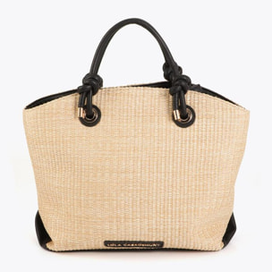 Borsa tote effetto rafia