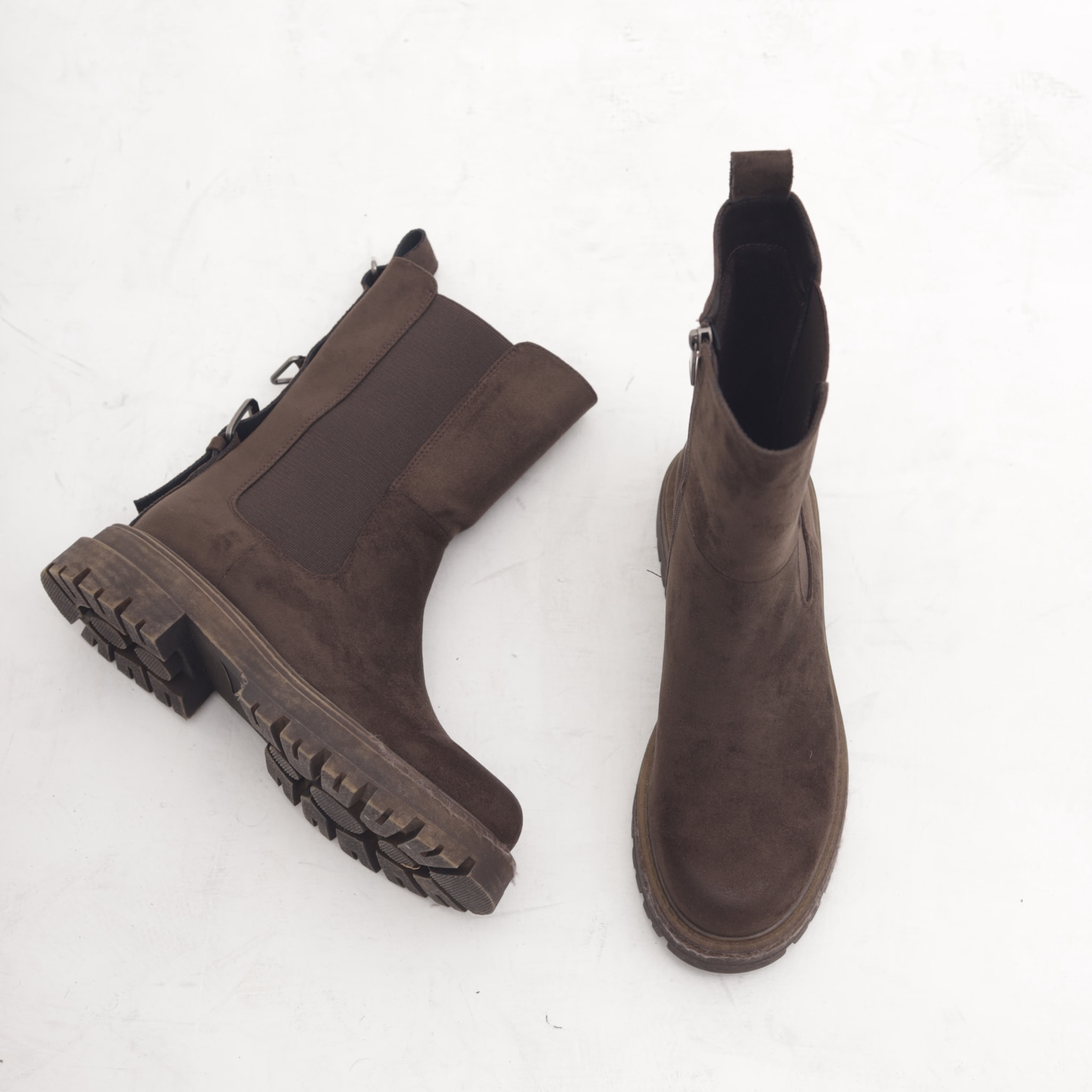 STIVALETTO ELASTICO E ZIP TESTA DI MORO