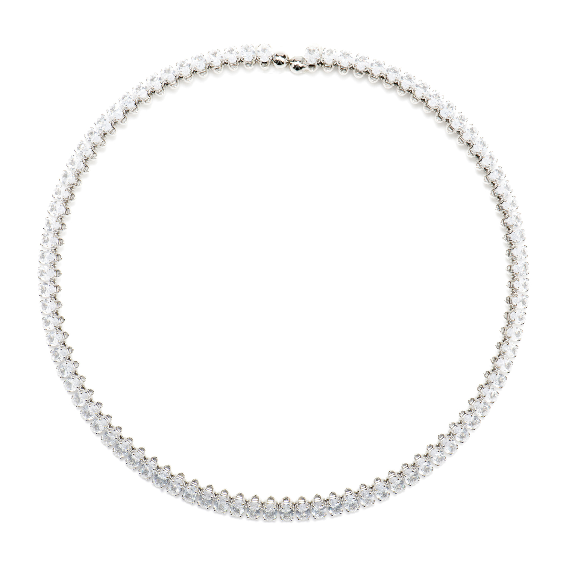 Collar con Circonita Brillante acabado plata
