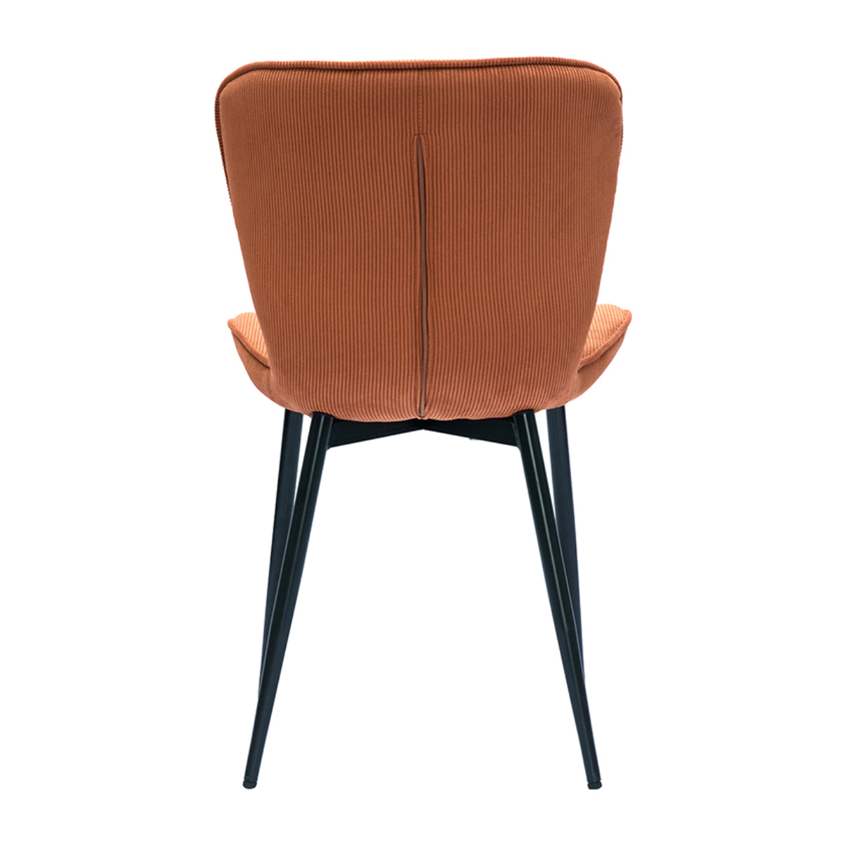 Chaises design en tissu velours côtelé terre brûlée et métal noir (lot de 2) ADDICT