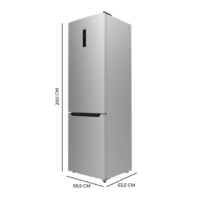 Frigorífico Combi 2 Puertas Bolero CoolMarket Combi 356 Inox D. 356 L, Altura 20