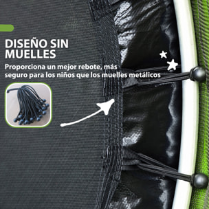 Cama Elástica Infantil Ø140x190 cm Trampolín para Niños de 3-6 Años con Red de Seguridad Carga 45 kg para Interior Verde