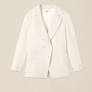 Oltre - Giacca blazer con paillettes - Bianco