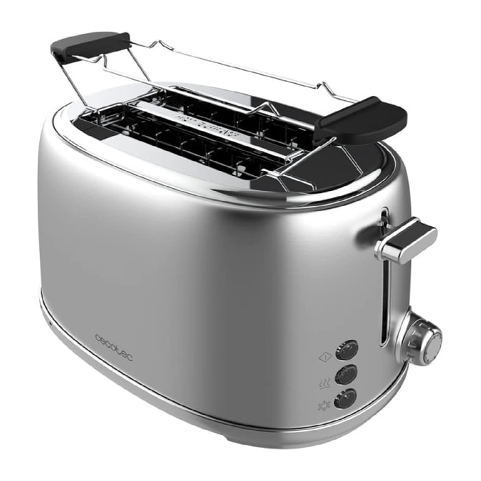 Cecotec Grille-pain vertical Toast&Taste 1000 Retro Double Inox