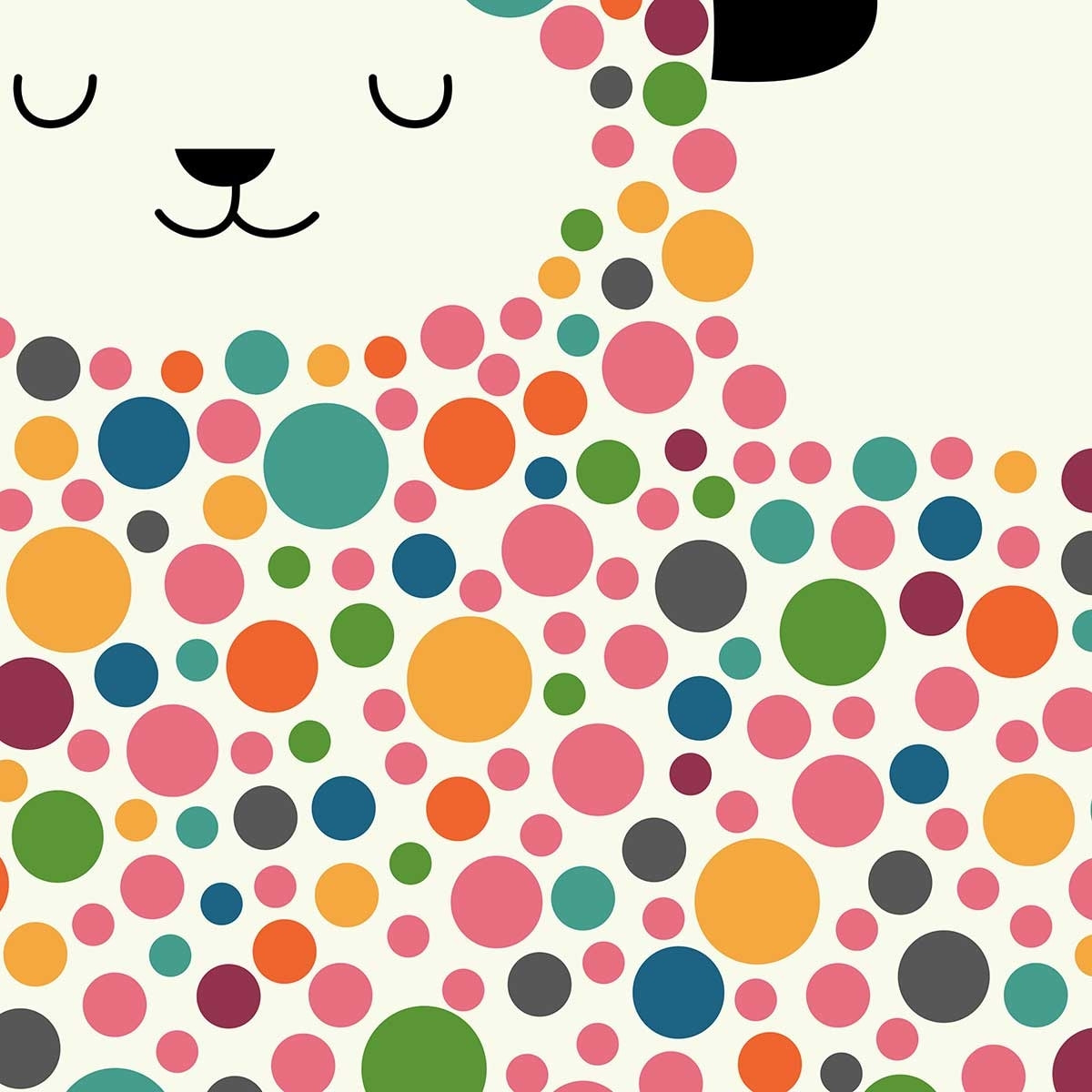 Affiche  mouton à pois Affiche sous cadre bois