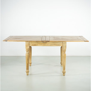 Tavolo allungabile mango beige decapato 90-180x90x77 - Salento