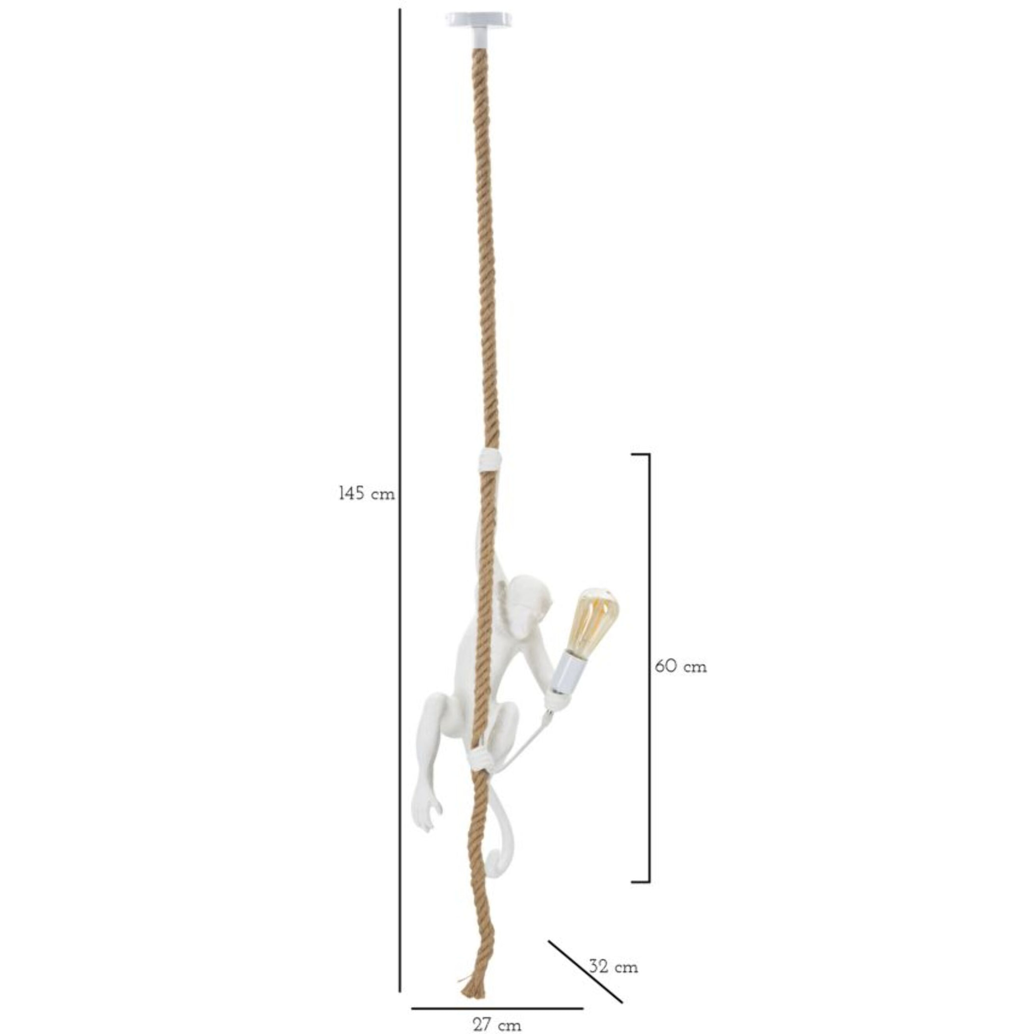 LAMPADARIO MONKEY BIANCO CM Ø 27X32X60