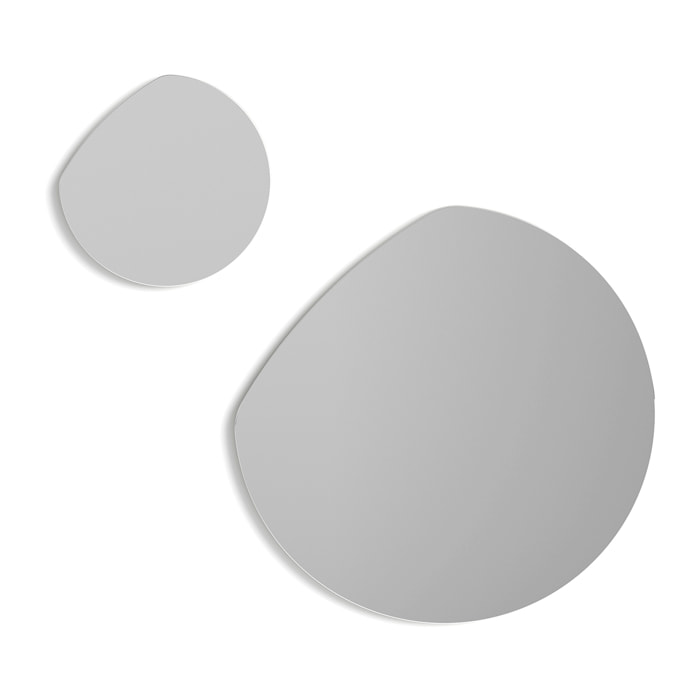 Set Lune espejos redondos Lune aglomerado blanco ø25cm y ø50cm