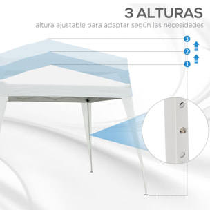 Carpa Cenador Plegable de Acero y Oxford 3x3m Blanco y Gris